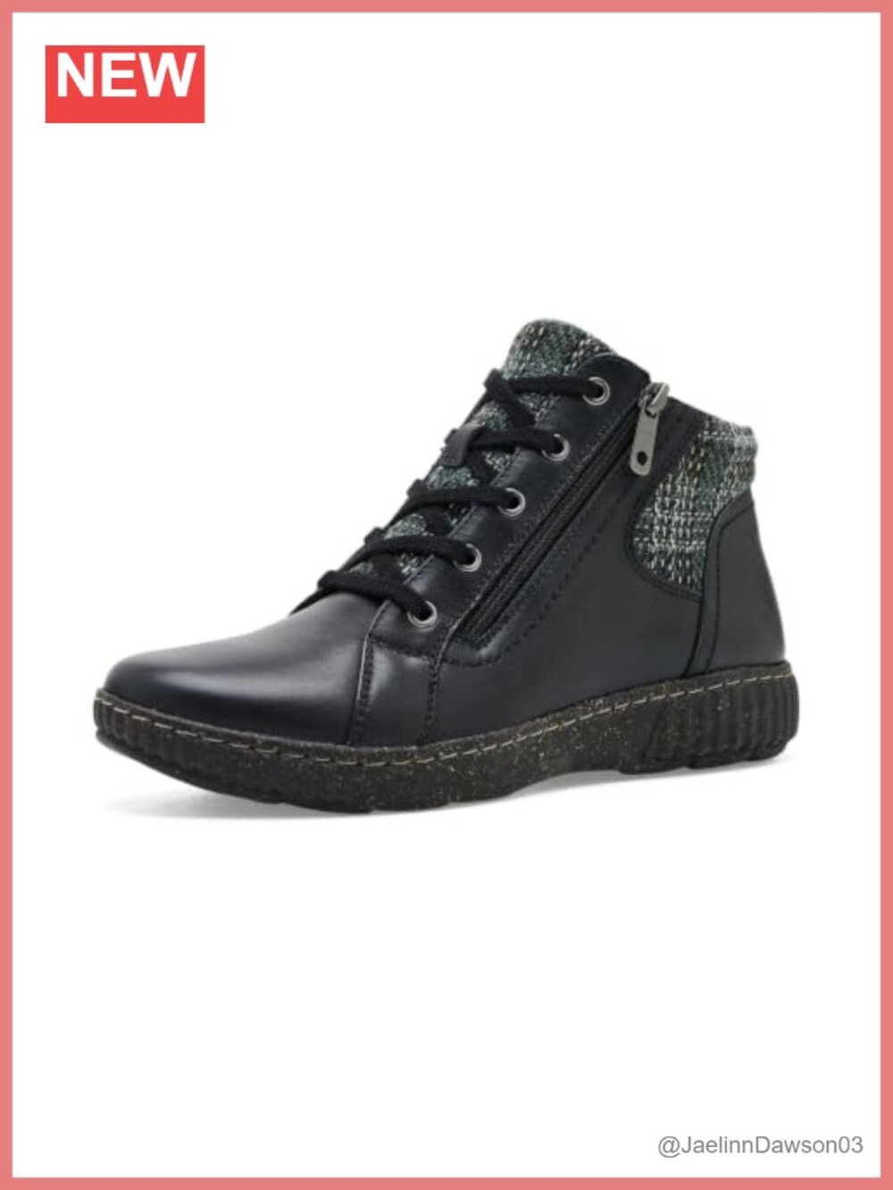 Clarks Leather Ankle Bootie Lace Up Side Zip Comfort